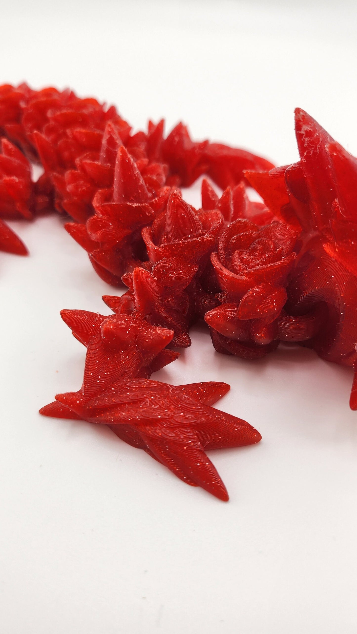 Rose Flexi Dragon | Fantasy Gift | Custom Colour | Unique Dragon | High-Quality PLA