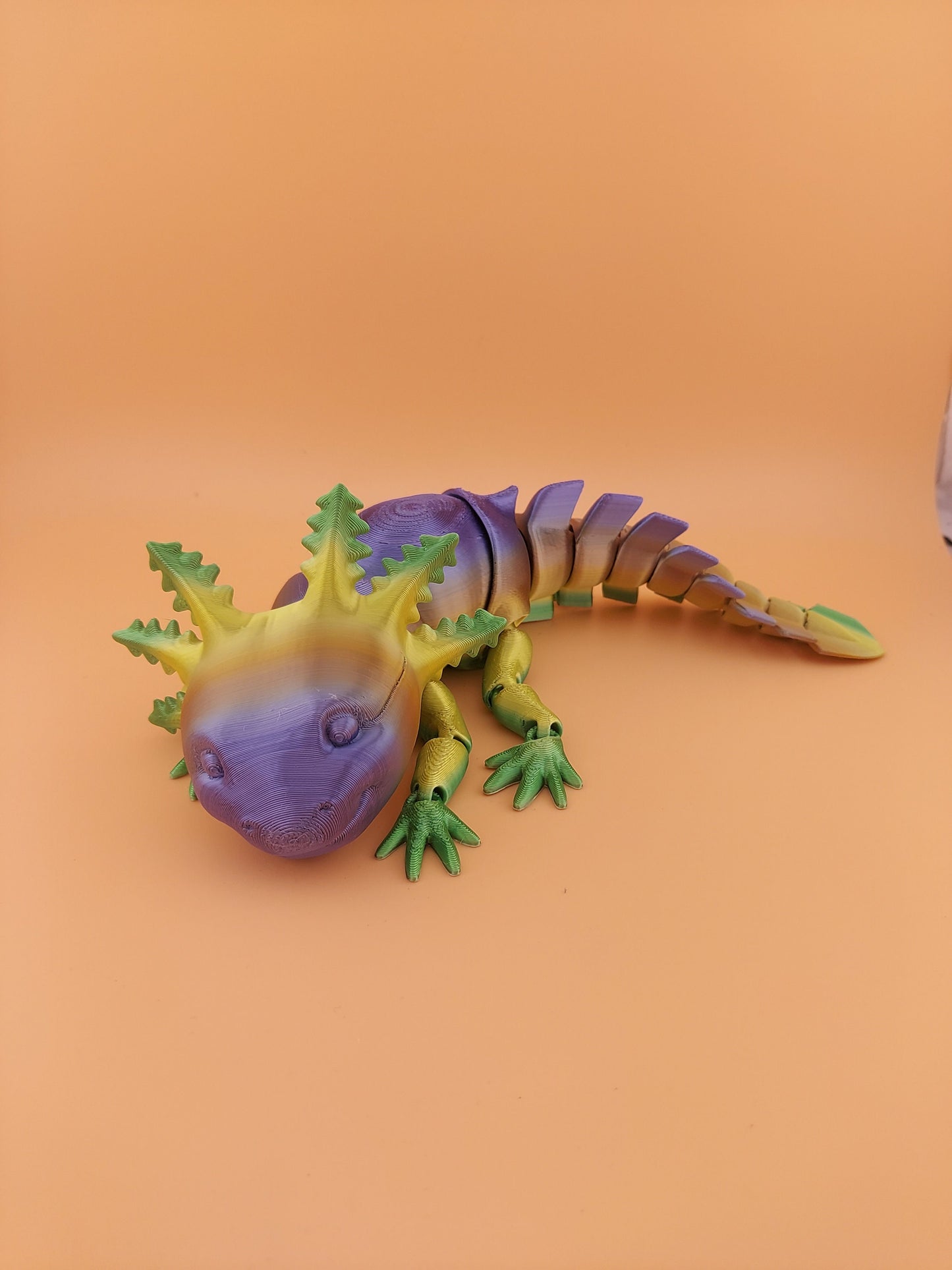 Flexible Axolotl | 3D Printed Cute Amphibian | Squishy Desk Companion | Novelty Stress Relief | Articulated Collectible | Articulated