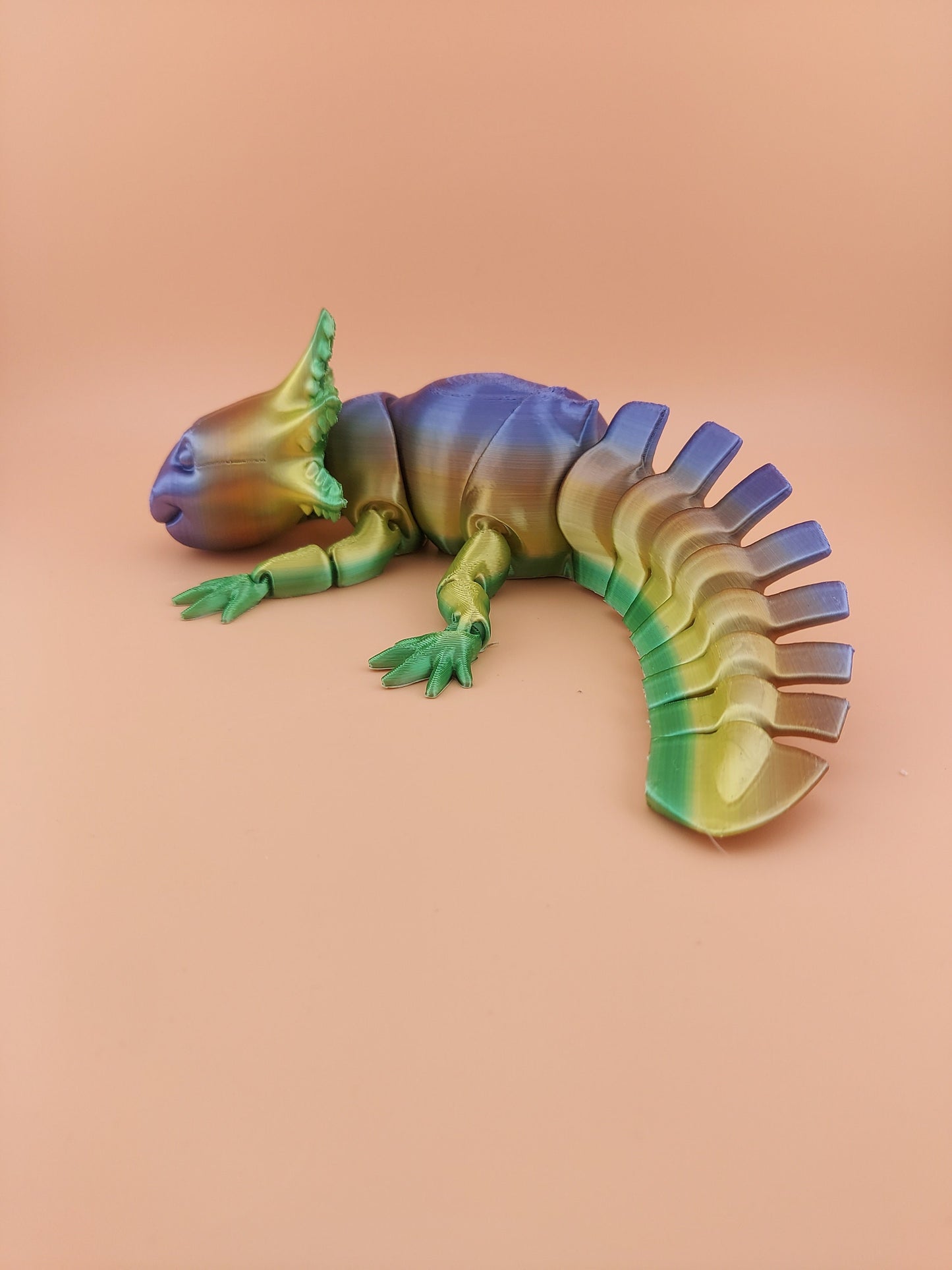 Flexible Axolotl | 3D Printed Cute Amphibian | Squishy Desk Companion | Novelty Stress Relief | Articulated Collectible | Articulated