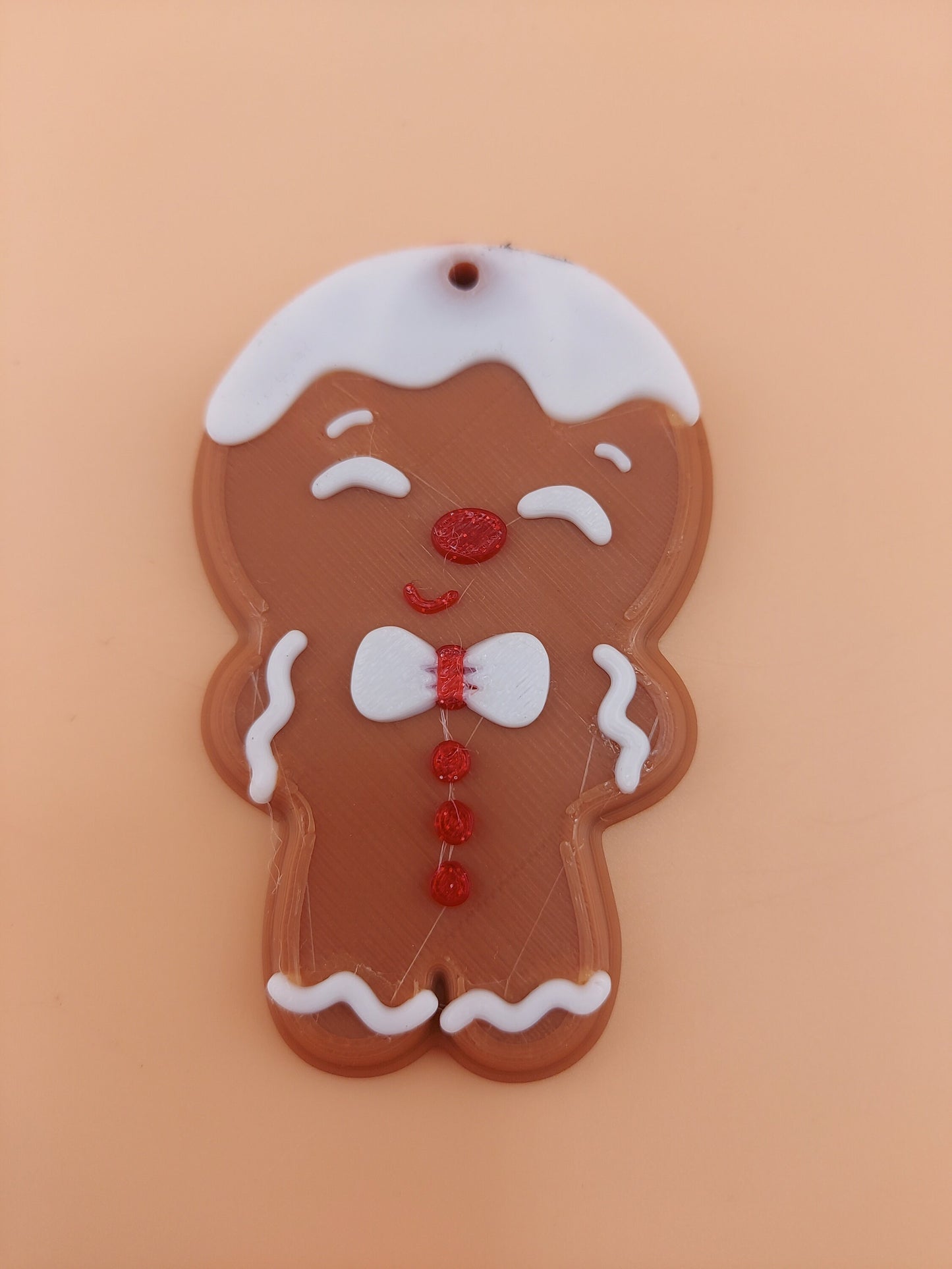 Festive Gingerbread Keychain | Charming 3D Printed Christmas Charm | Cute Holiday Gift with Keyring | Winter Wonderland Style