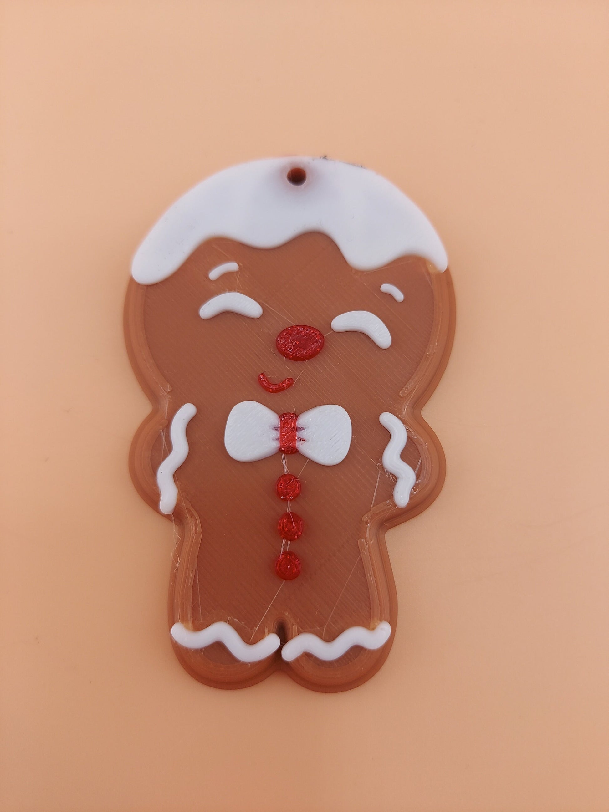Festive Gingerbread Keychain | Charming 3D Printed Christmas Charm | Cute Holiday Gift with Keyring | Winter Wonderland Style