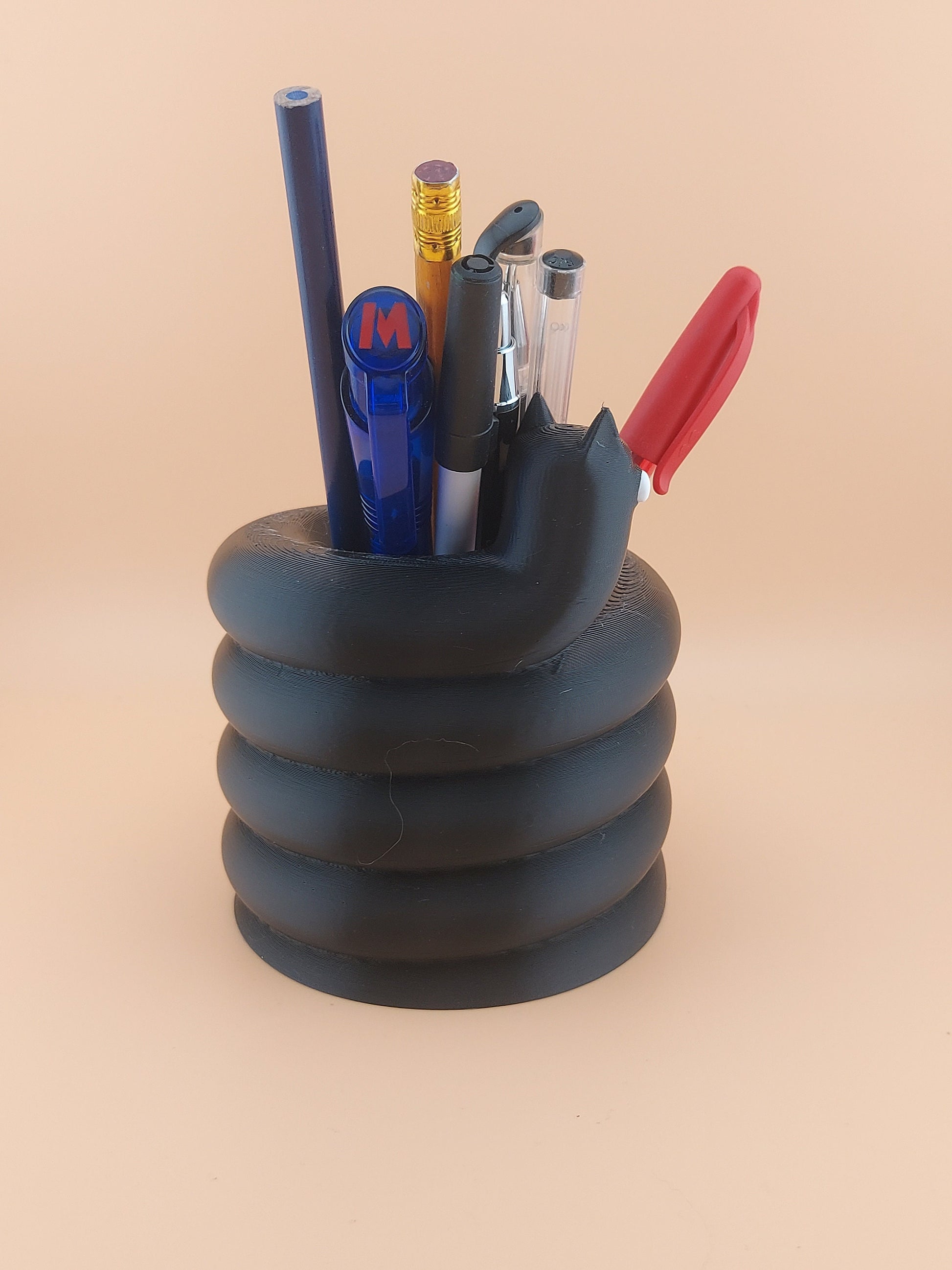 Cat Pen Pot | Unique 3D Printed Desk Organizer | Office Decor | Functional Art | Stationery Storage | Desk Accessory