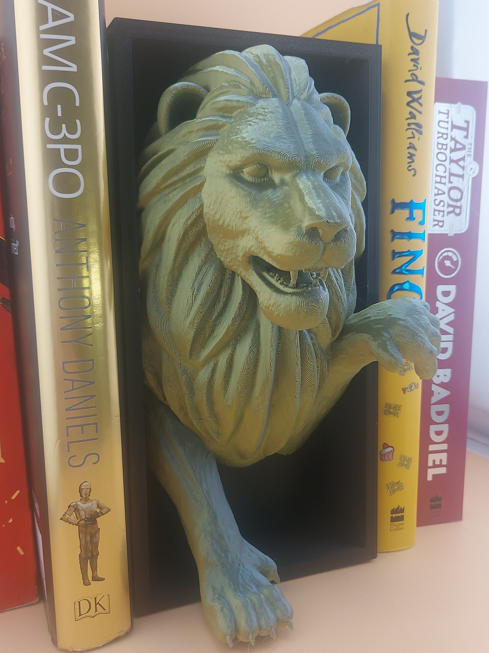 Lion Book Nook | Fantiasy Reader | Book Reader | Animal Kingdom | 3D Printed | Gifts