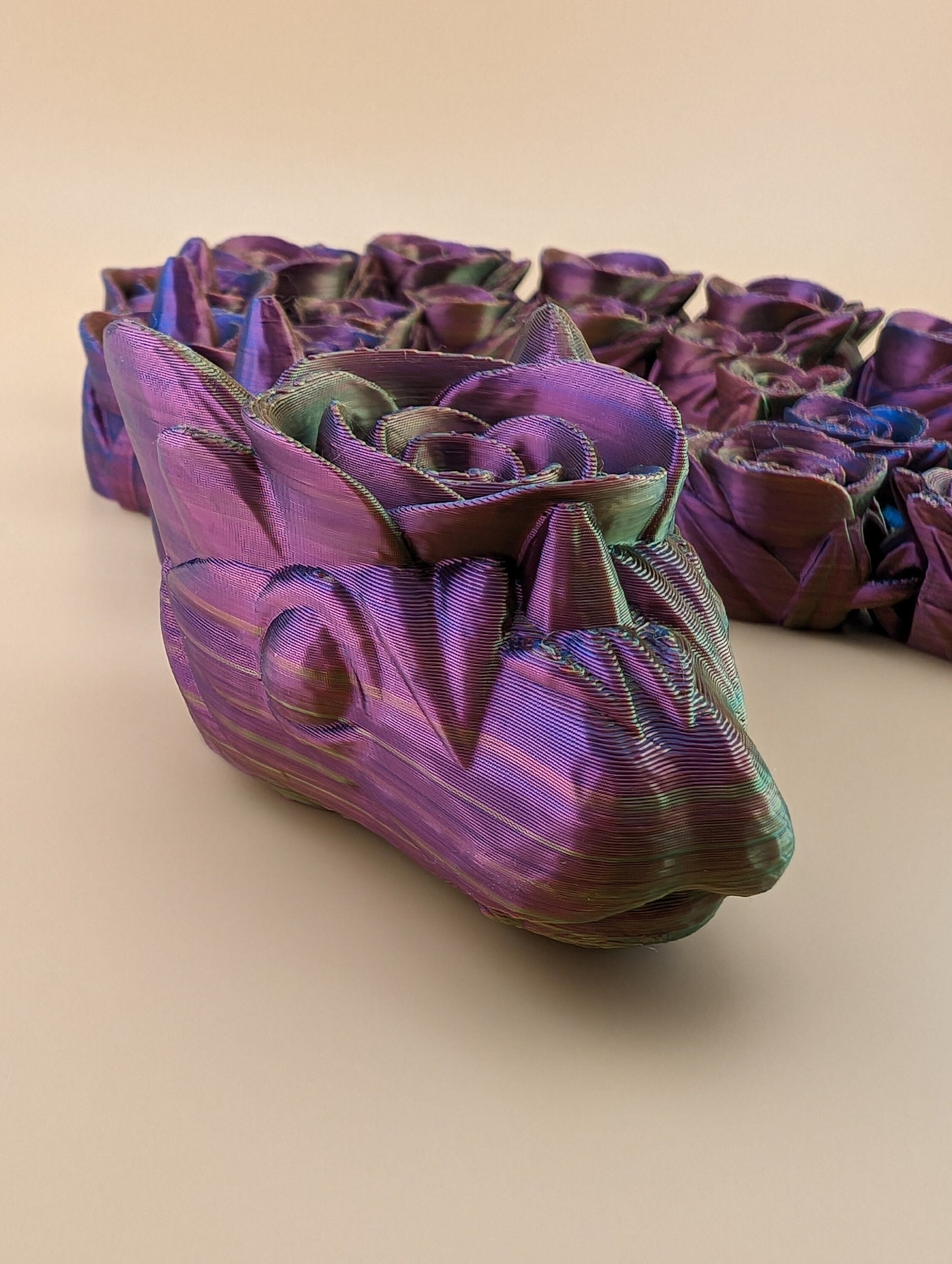 Rose Snake | Fantasy Gift | Custom Colour | Unique Dragon | High-Quality PLA