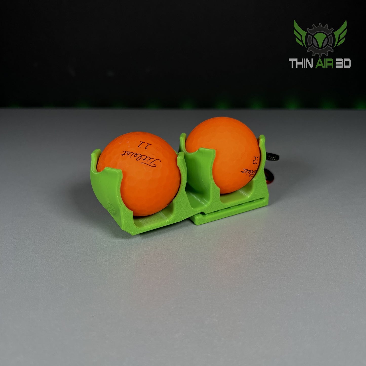3D Printed Golf Ball Holder with Carabiner Clip – Available in 1, 2, or 3 Ball Variants – Multiple Colours