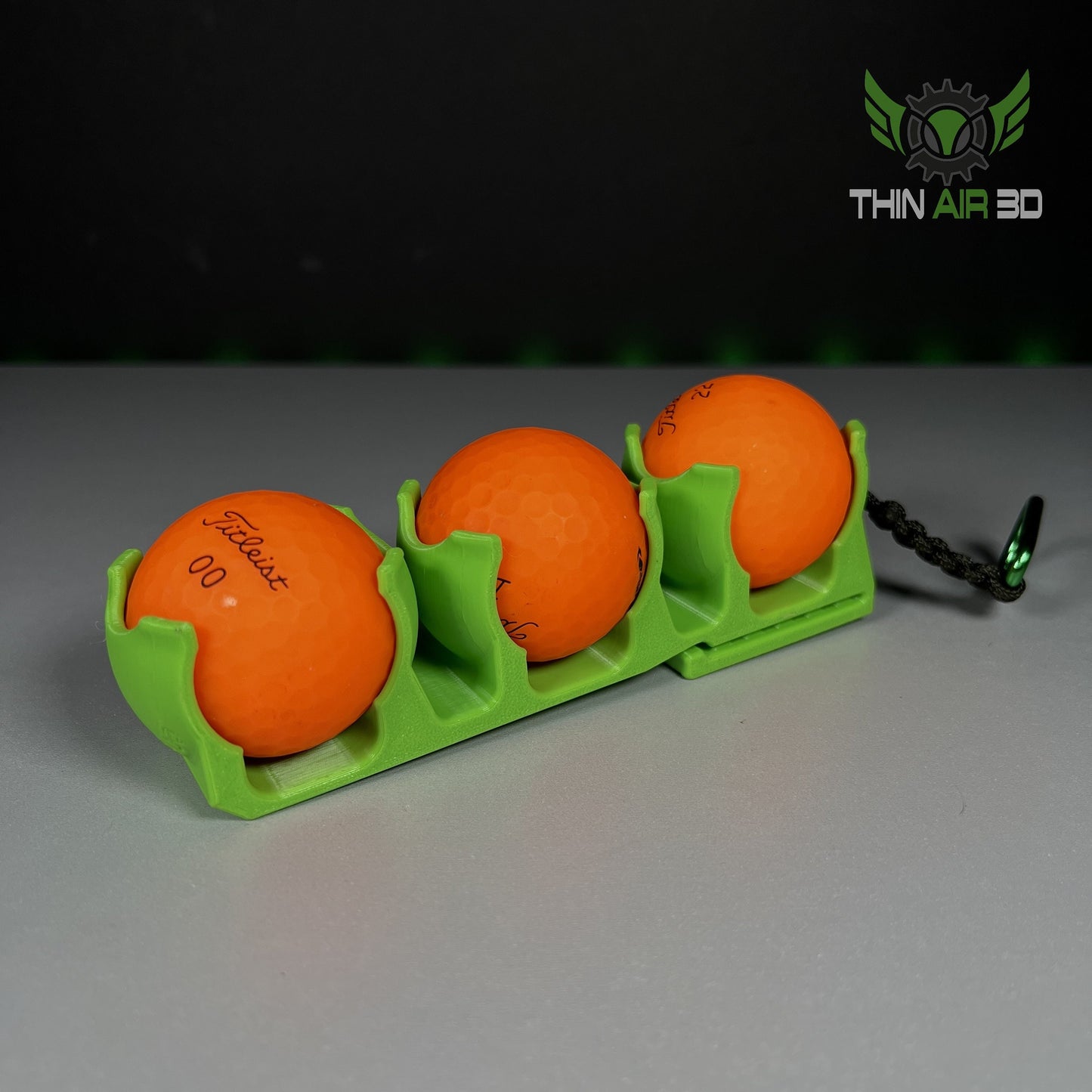 3D Printed Golf Ball Holder with Carabiner Clip – Available in 1, 2, or 3 Ball Variants – Multiple Colours