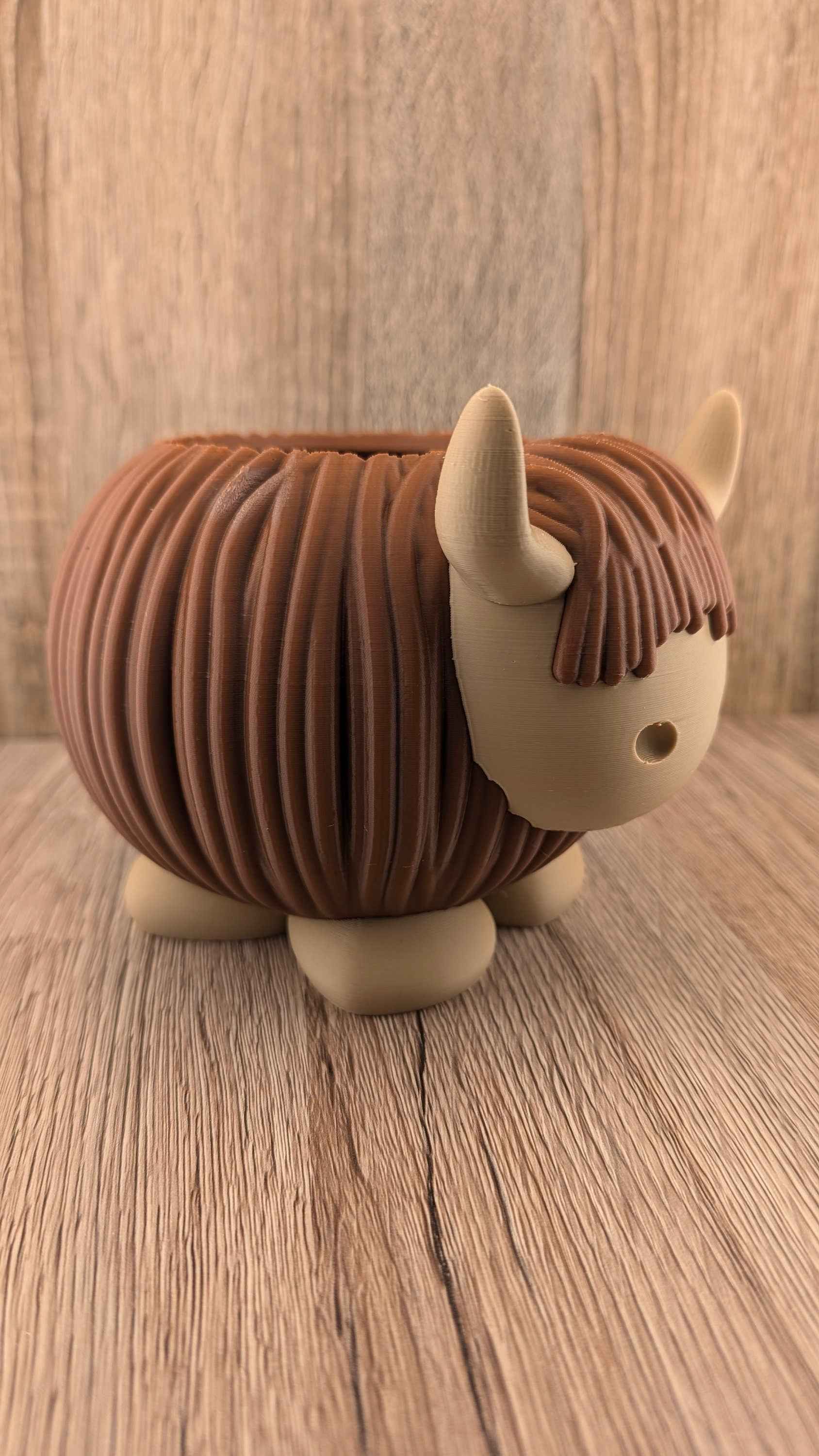highland cow succulent Realistic Textured Highland Coo Succulent Planter