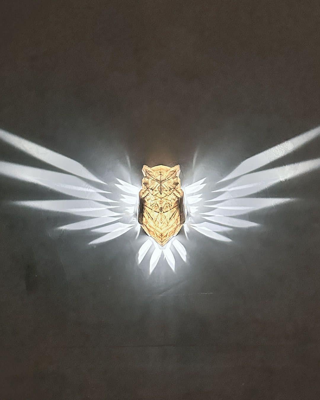 Owl night light | Passive light shaped wings | Owl wall mount - KC3DPrints