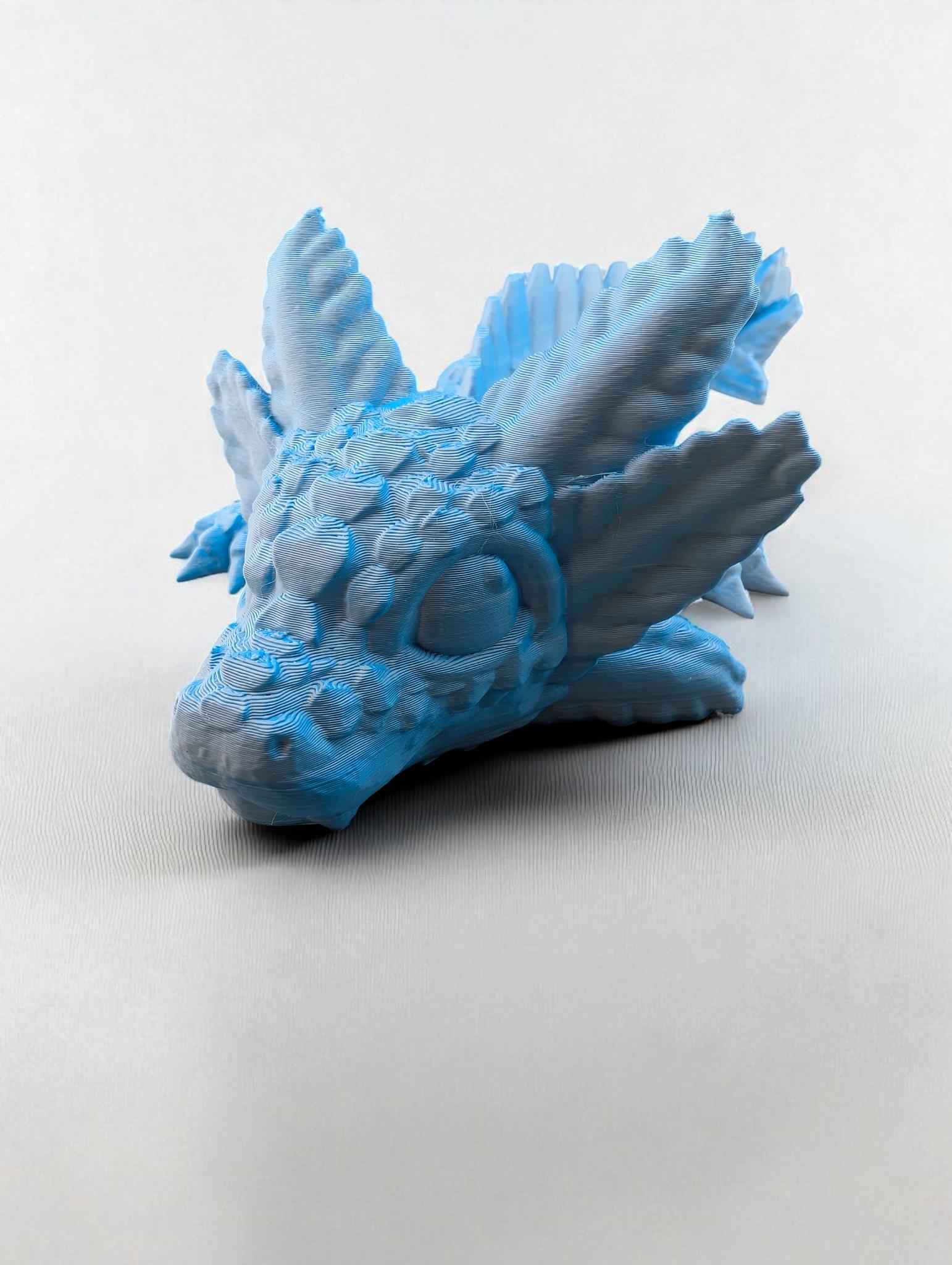 Small Axolotl dragon: Articulated Toy, Fidget Desk Decor, Colorful two tone matte design