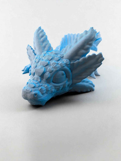 Small Axolotl dragon: Articulated Toy, Fidget Desk Decor, Colourful two tone matte design