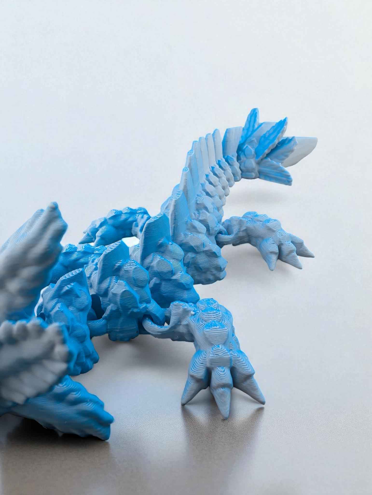 Small Axolotl dragon: Articulated Toy, Fidget Desk Decor, Colorful two tone matte design
