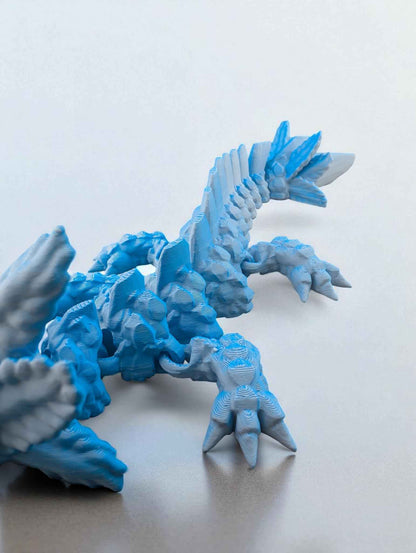 Small Axolotl dragon: Articulated Toy, Fidget Desk Decor, Colourful two tone matte design