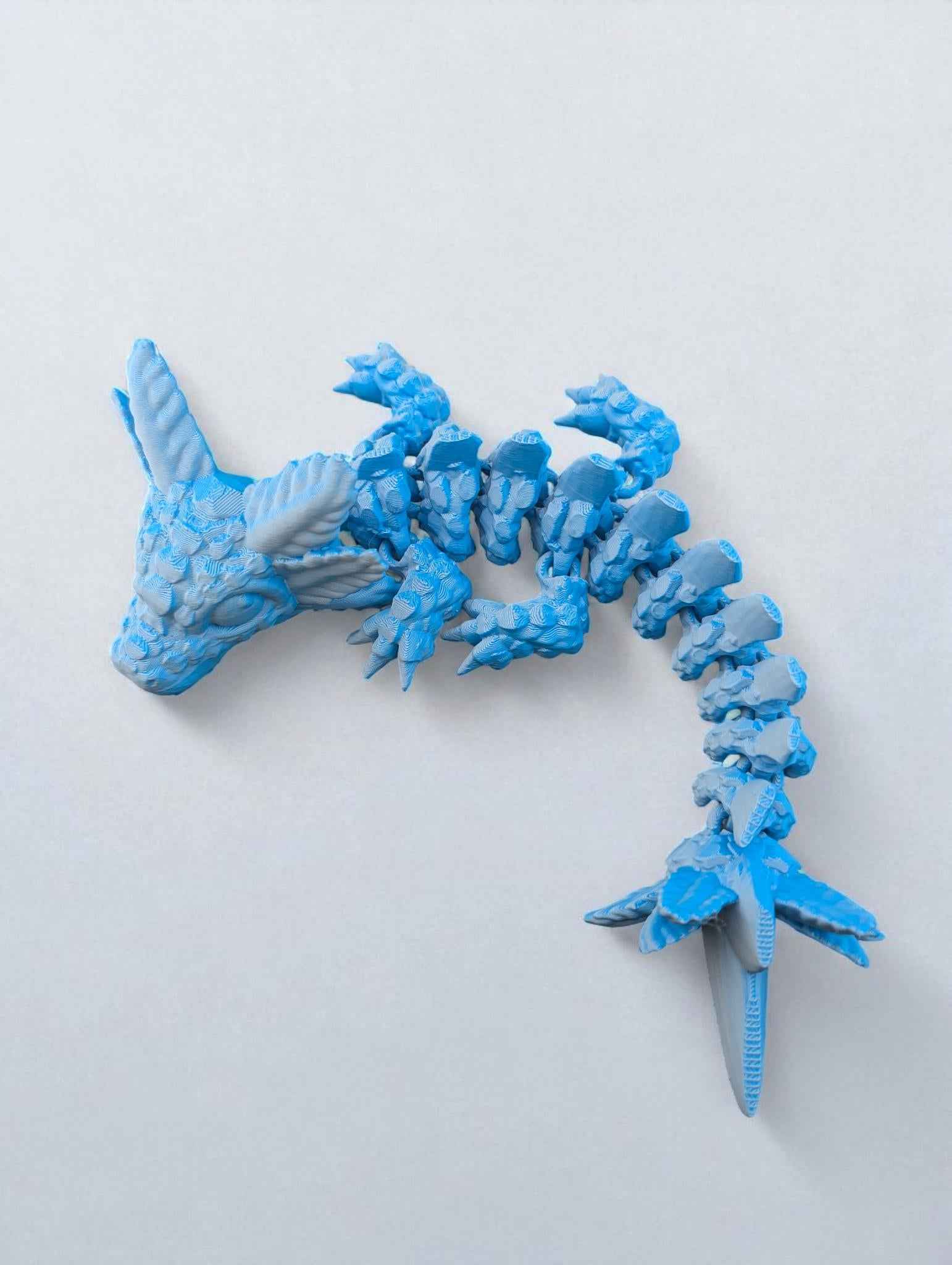 Small Axolotl dragon: Articulated Toy, Fidget Desk Decor, Colorful two tone matte design