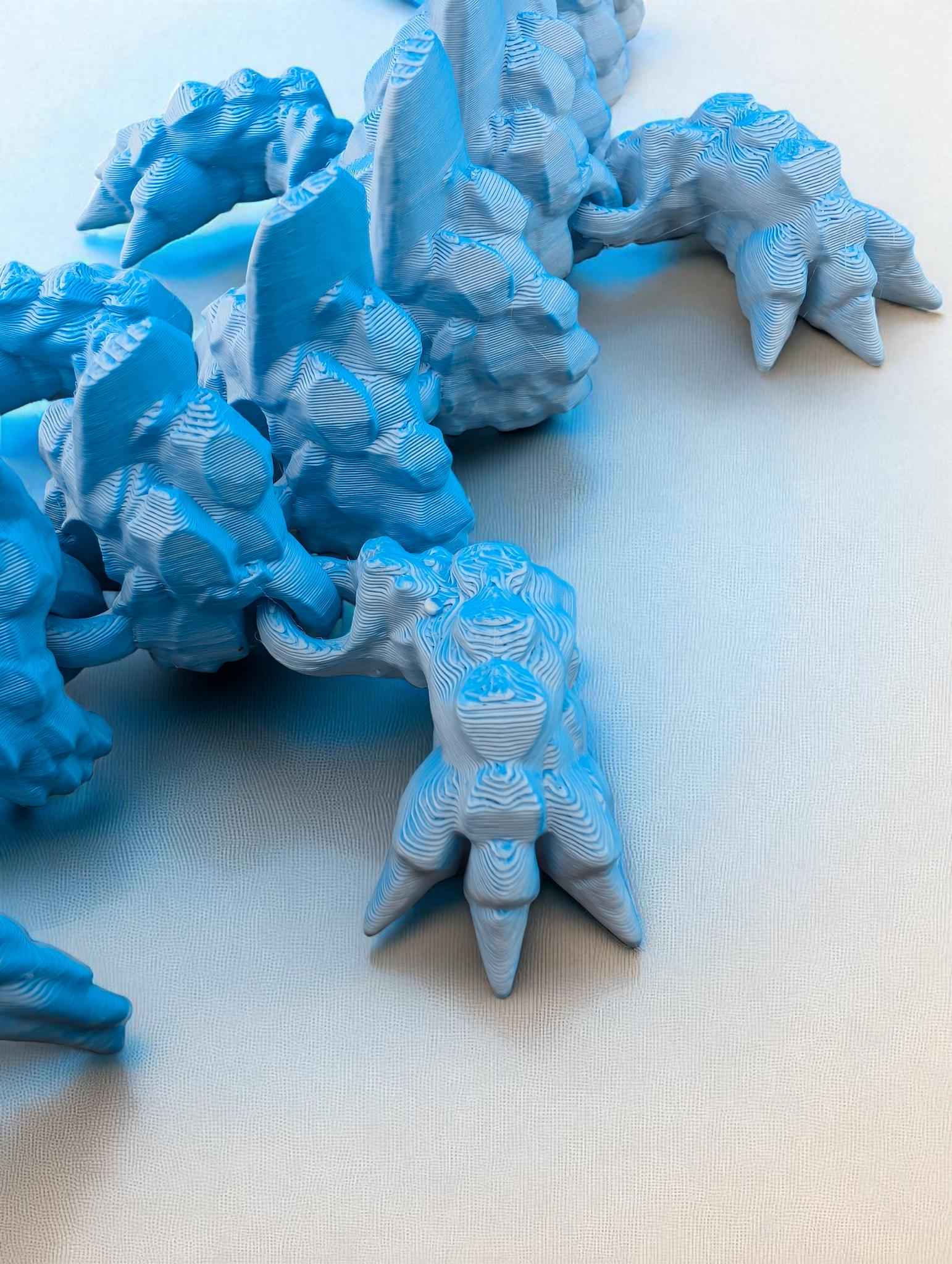 Small Axolotl dragon: Articulated Toy, Fidget Desk Decor, Colorful two tone matte design