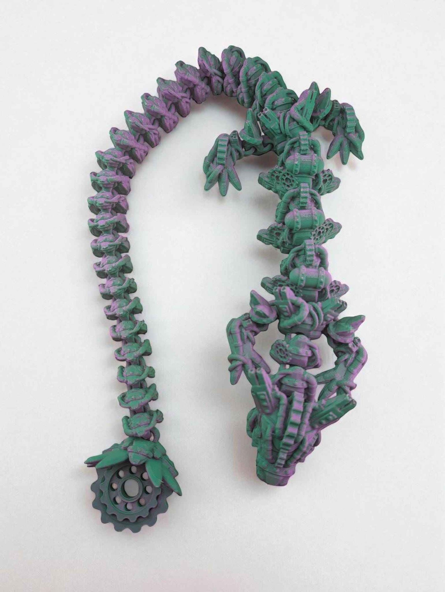 Steampunk Dragon: Articulated Fantasy Creature, Fidget Desk Decor, ASD toy, Colorful two tone design