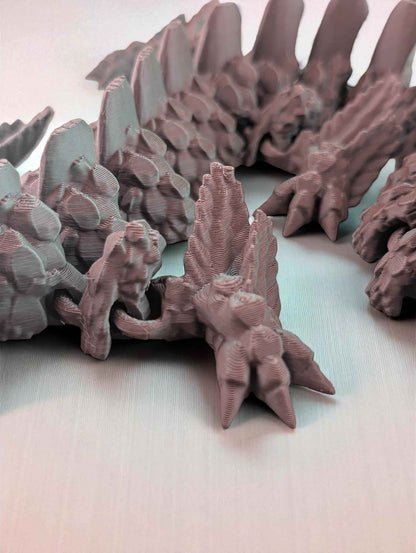 Low angle, close up of the matte articulated body, emphasising the rough, jagged, stalactite-like texture.