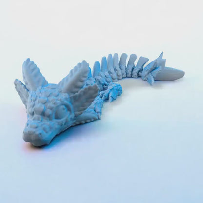 Small Axolotl dragon: Articulated Toy, Fidget Desk Decor, Colourful two tone matte design